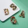 Letras broches luz lujo premium sentido moda versatil strass pintura aceite flores perlas broches mujer suéter abrigos accesorios details Picture